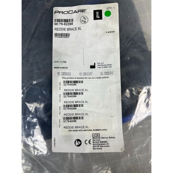 ProCare Reddie Knee Brace XL 23"-25.5" Neoprene Wraparound Patella Black New - Picture 3 of 5